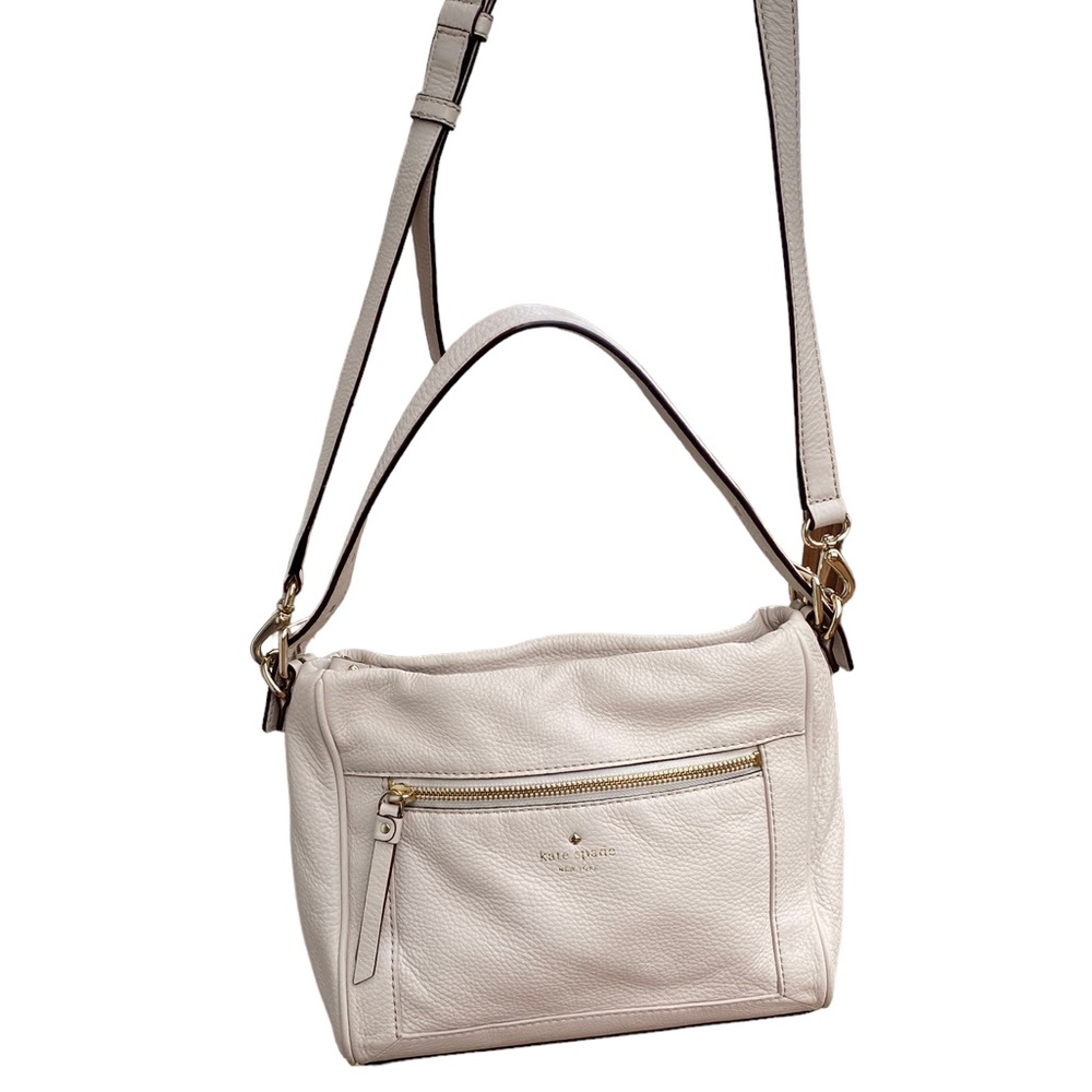 Kate Spade White Leather Convertible Purse with Removable Crossbody Strap